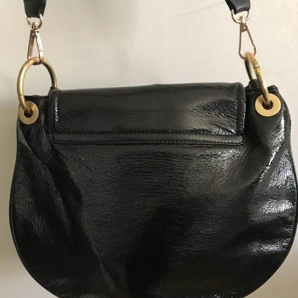 Cynthia Rowley Medium Black Patent Leather Cross B - Picture 2 of 8